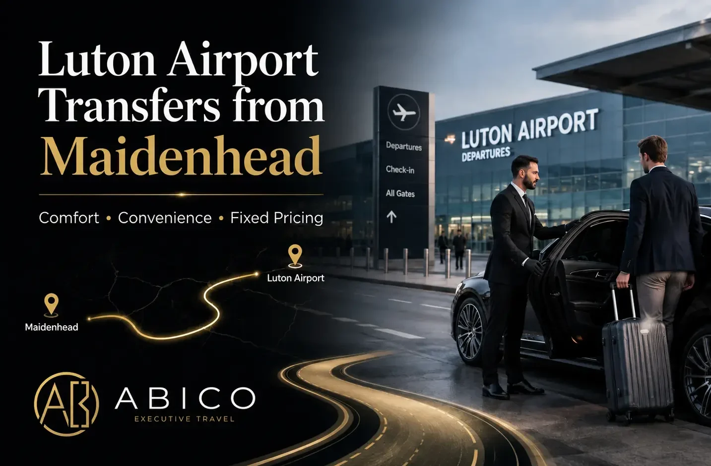 Luton Airport Transfers from Maidenhead with Abico Executive Travel